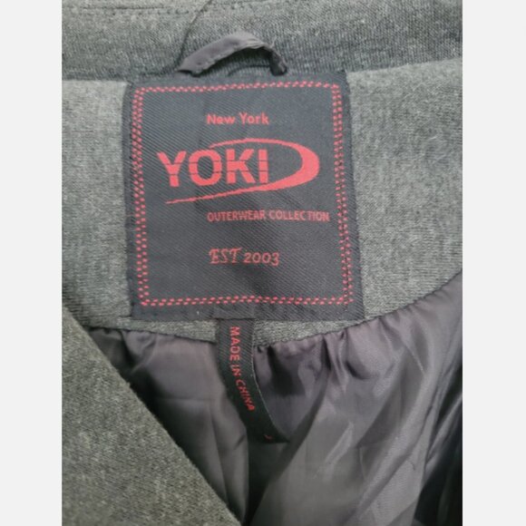 Yoki New York Biker Style Cropped Jacket Zip Up, Pockets, Charcoal Gray Size L - Picture 3 of 8